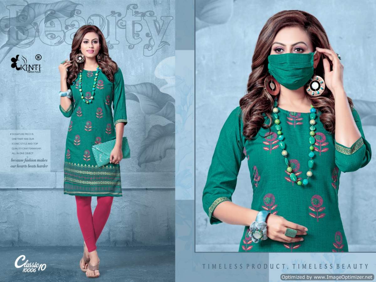 Kinti Calssic 10 Rayon Printed Designer Party Wear Kurti Collection